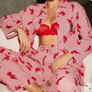 Women’s Savage Fenty candy cane Red and White Striped Pajamas